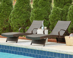 Leasing Furniture - Ashley Furniture - Kantana Outdoor - Chaise Lounge (Set of 2) / Brown - P283-815