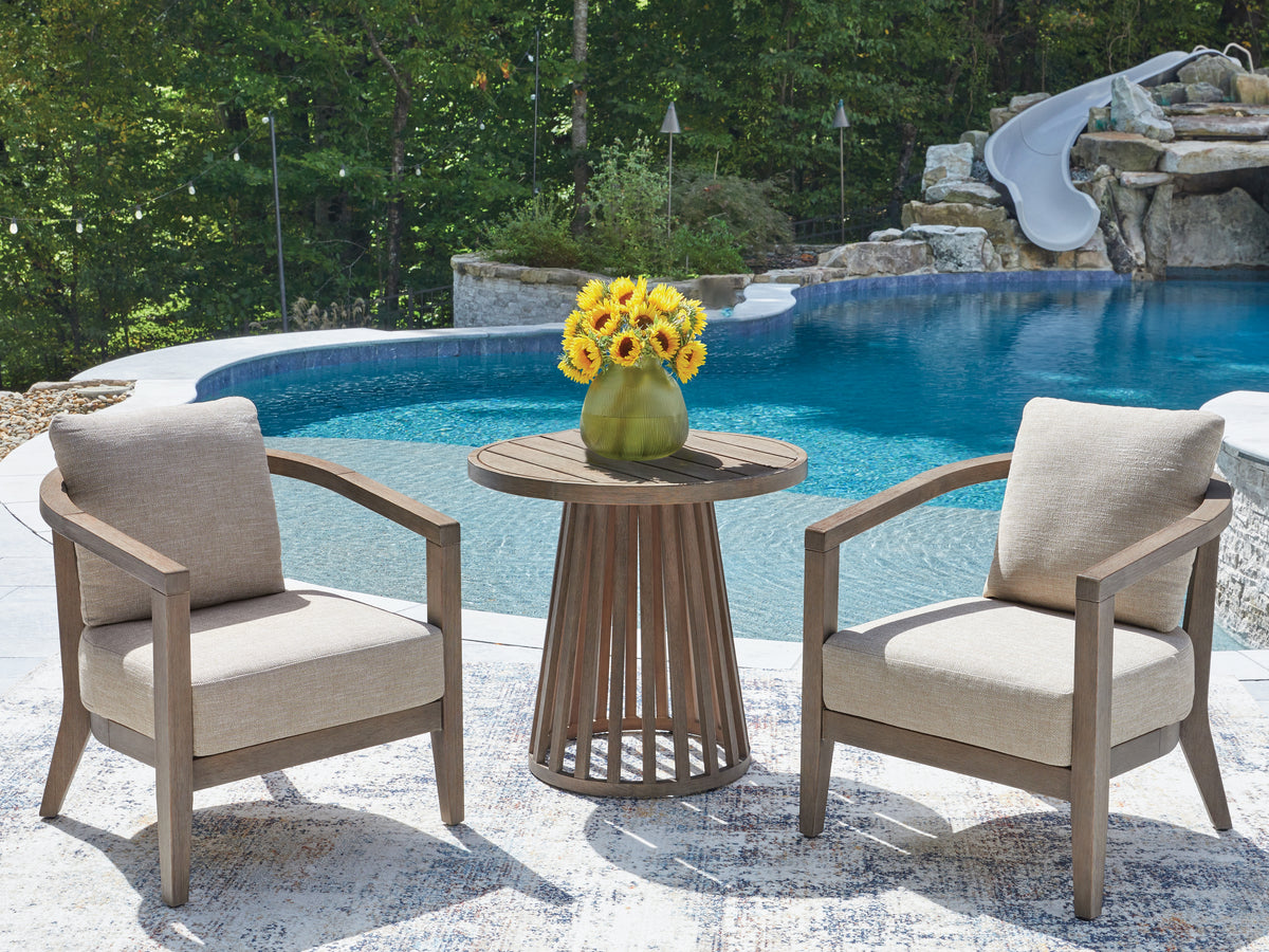 Leasing Furniture - Ashley Furniture - Joy Lagoon Outdoor - Chairs w/CUSH/Table Set (3/CN) - PCP310-050