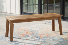 Leasing Furniture - Ashley Furniture - Janiyah Outdoor - Bench / Light Brown - P407-600