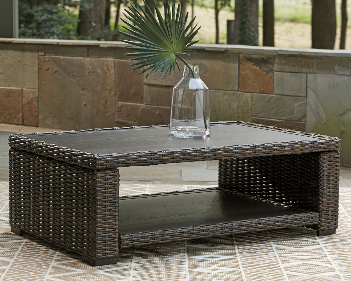 Leasing Furniture - Ashley Furniture - Grasson Lane Outdoor - Rectangular Cocktail Table / Brown - P783-701