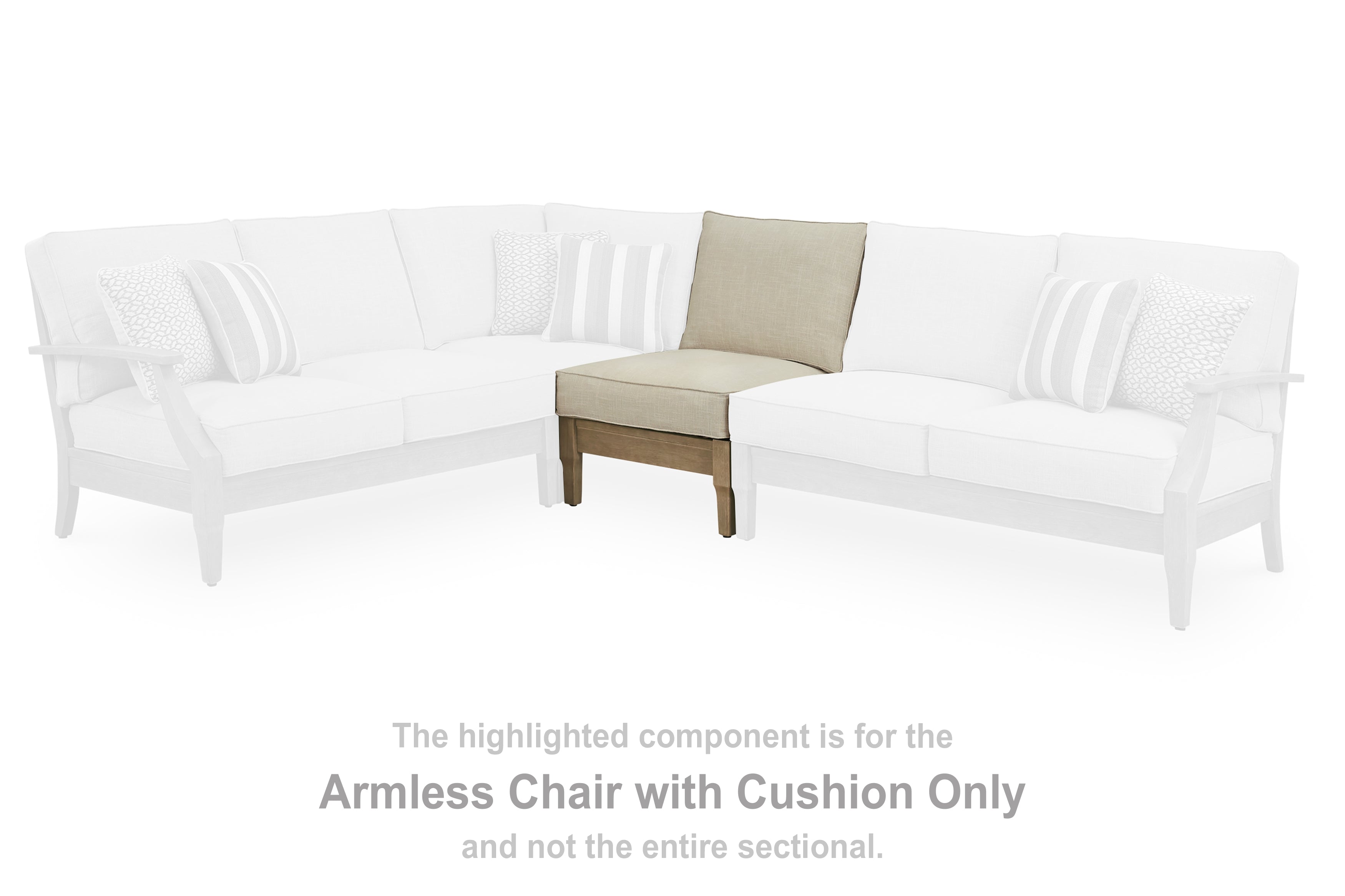 Leasing Furniture - Ashley Furniture - Clare View Outdoor - Armless Chair w/Cushion / Beige - P801-846