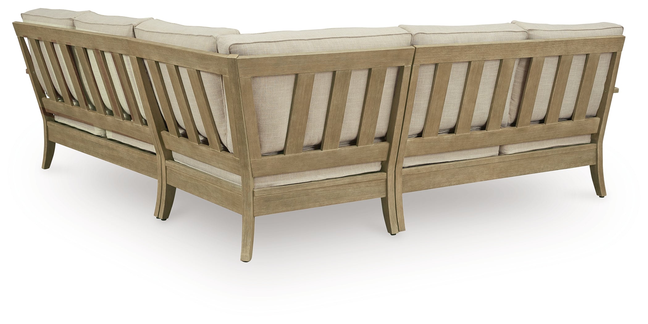 Leasing Furniture - Ashley Furniture - Clare View Outdoor - 3-Piece Outdoor Sectional / Beige - P801P10