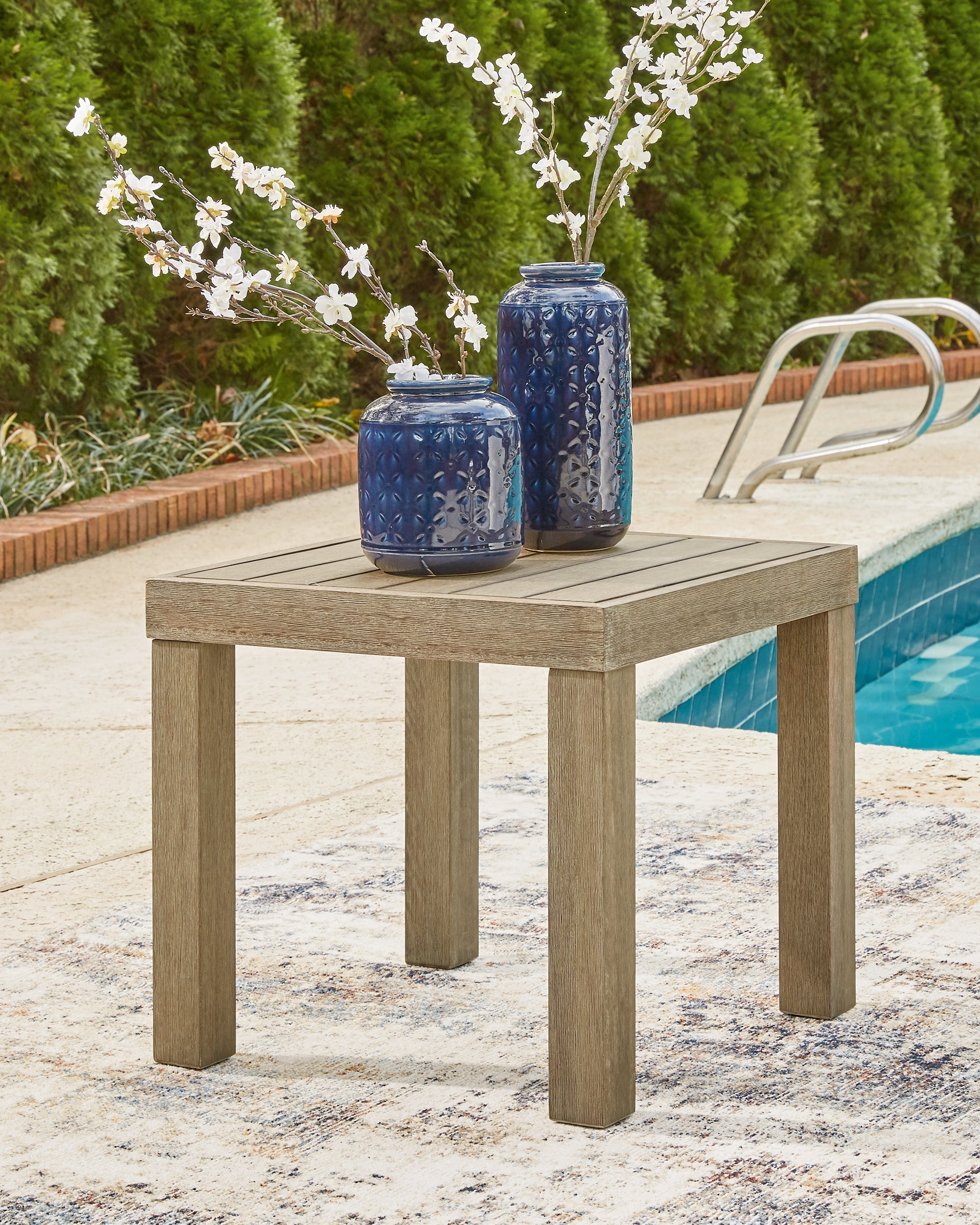 Leasing Furniture - Ashley Furniture - Silo Point Outdoor - Square End Table / Brown - P804-702