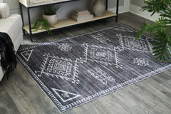 Leasing Furniture - Ashley Furniture - Arloman Rug - 5' x 7' Washable Rug / Black/Cream/Gray - R405932