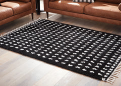 Leasing Furniture - Ashley Furniture - Minston Rug - 8' x 10' Rug / Black/White - R405951