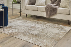 Leasing Furniture - Ashley Furniture - Grifflain Rug - 5'1" x 7' Washable Rug / Tan/Brown/Gray - R406232