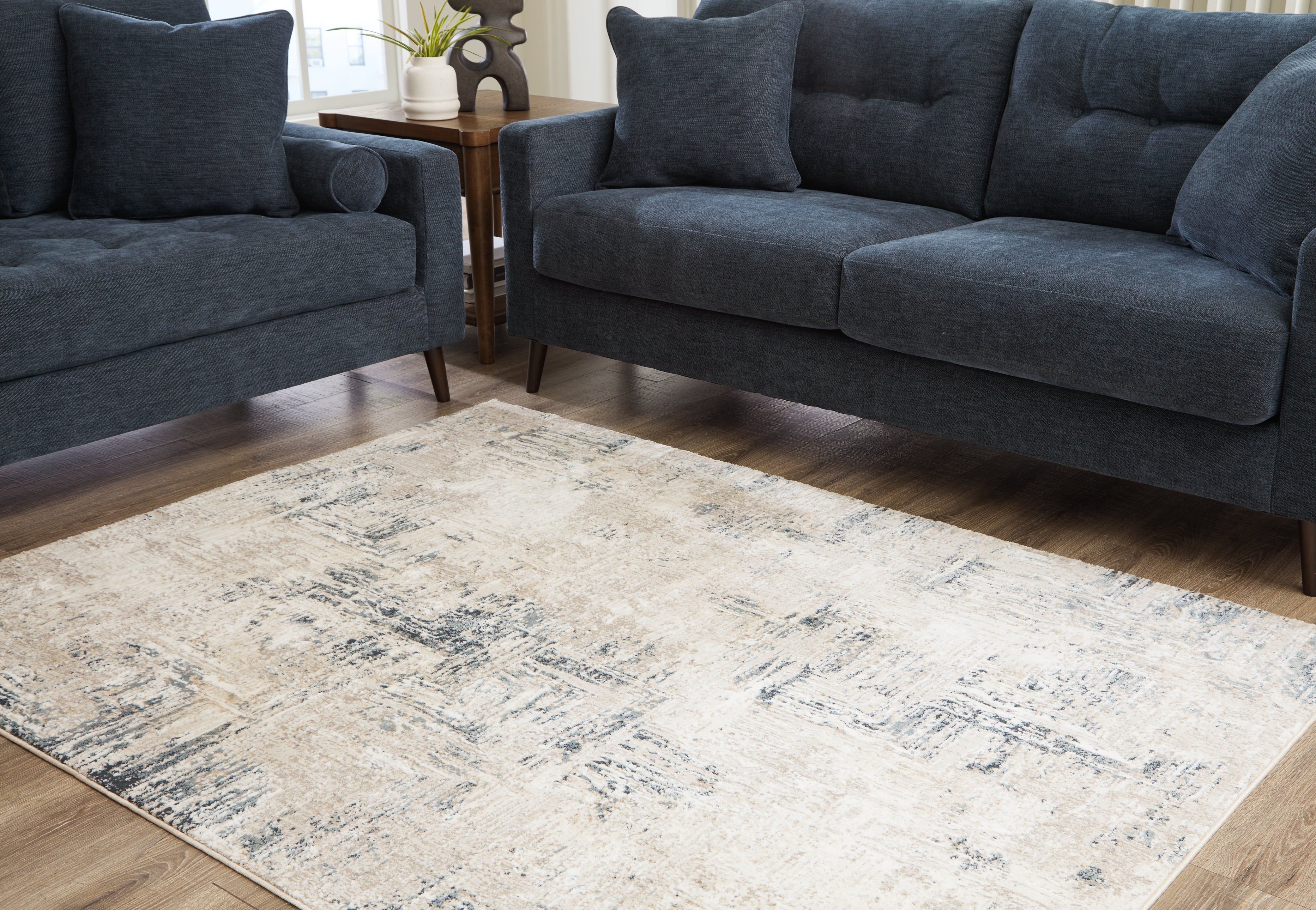 Leasing Furniture - Ashley Furniture - Gentor Rug - 5' x 7' Rug / Blue/Ivory - R406522