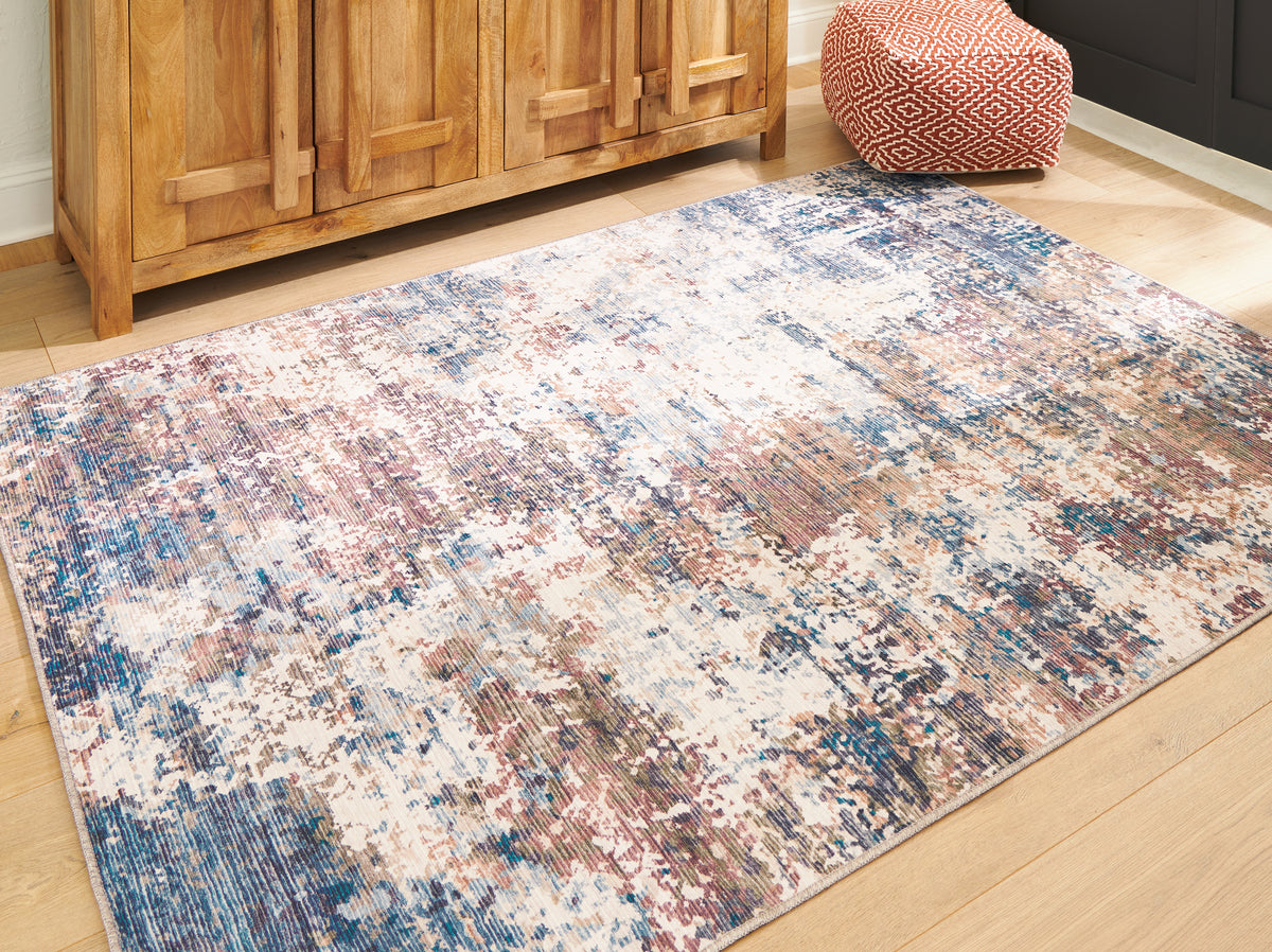 Leasing Furniture - Ashley Furniture - Willbertal Rug - 5'2" x 7' Washable Rug / Multi - R406652