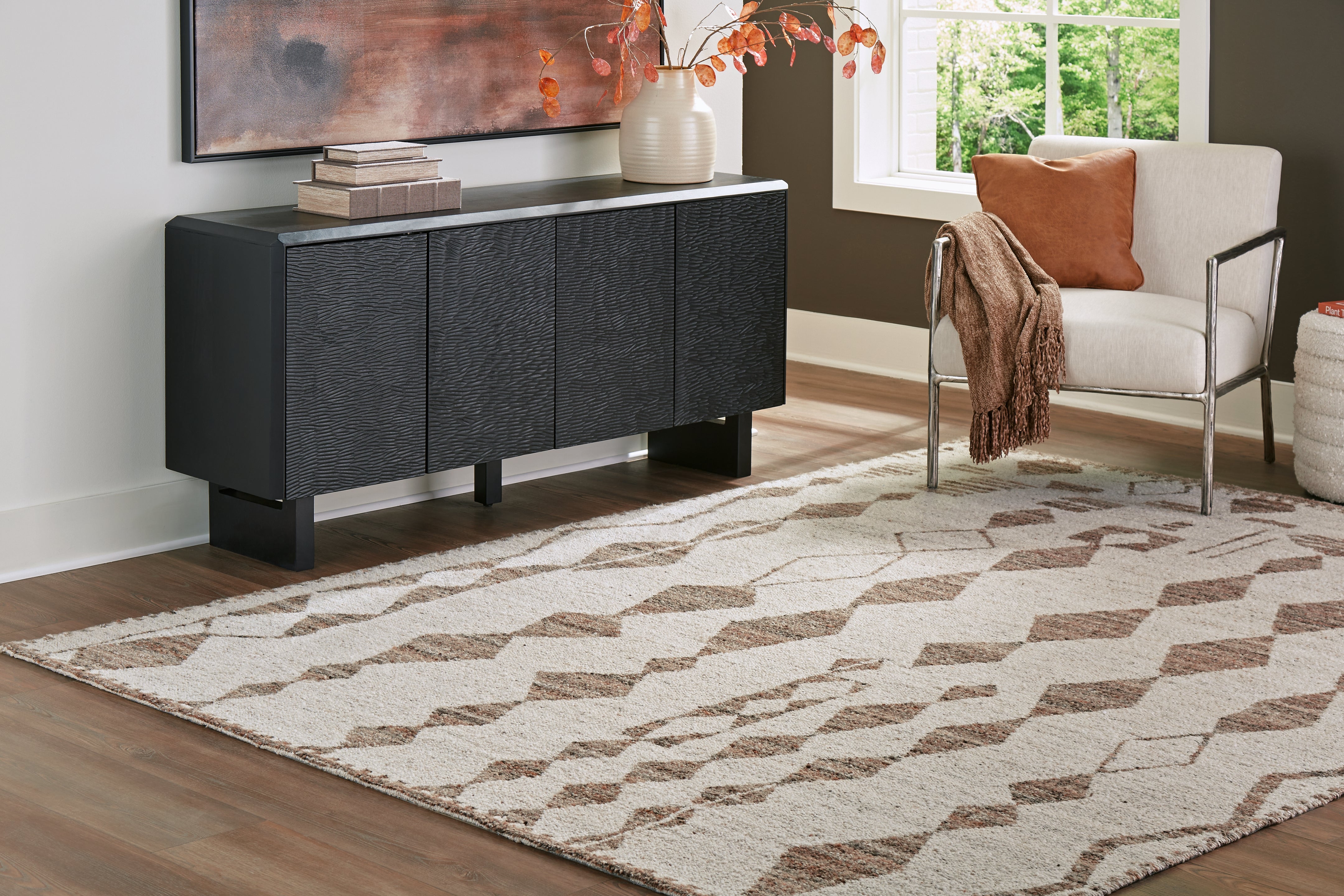 Leasing Furniture - Ashley Furniture - Brettler Rug - 8' x 10' Rug / Beige/Brown - R406791