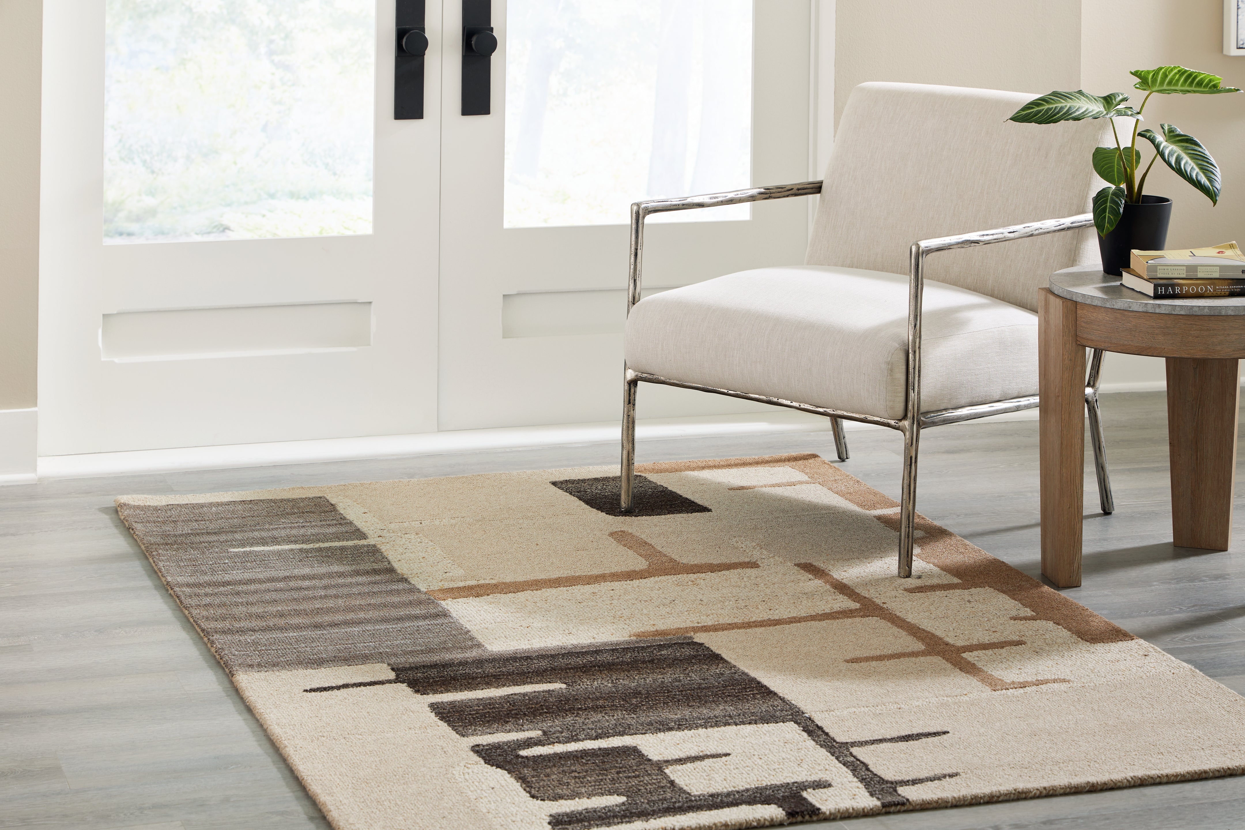 Leasing Furniture - Ashley Furniture - Kencher Rug - 5' x 7' Rug / Beige/Brown - R406822