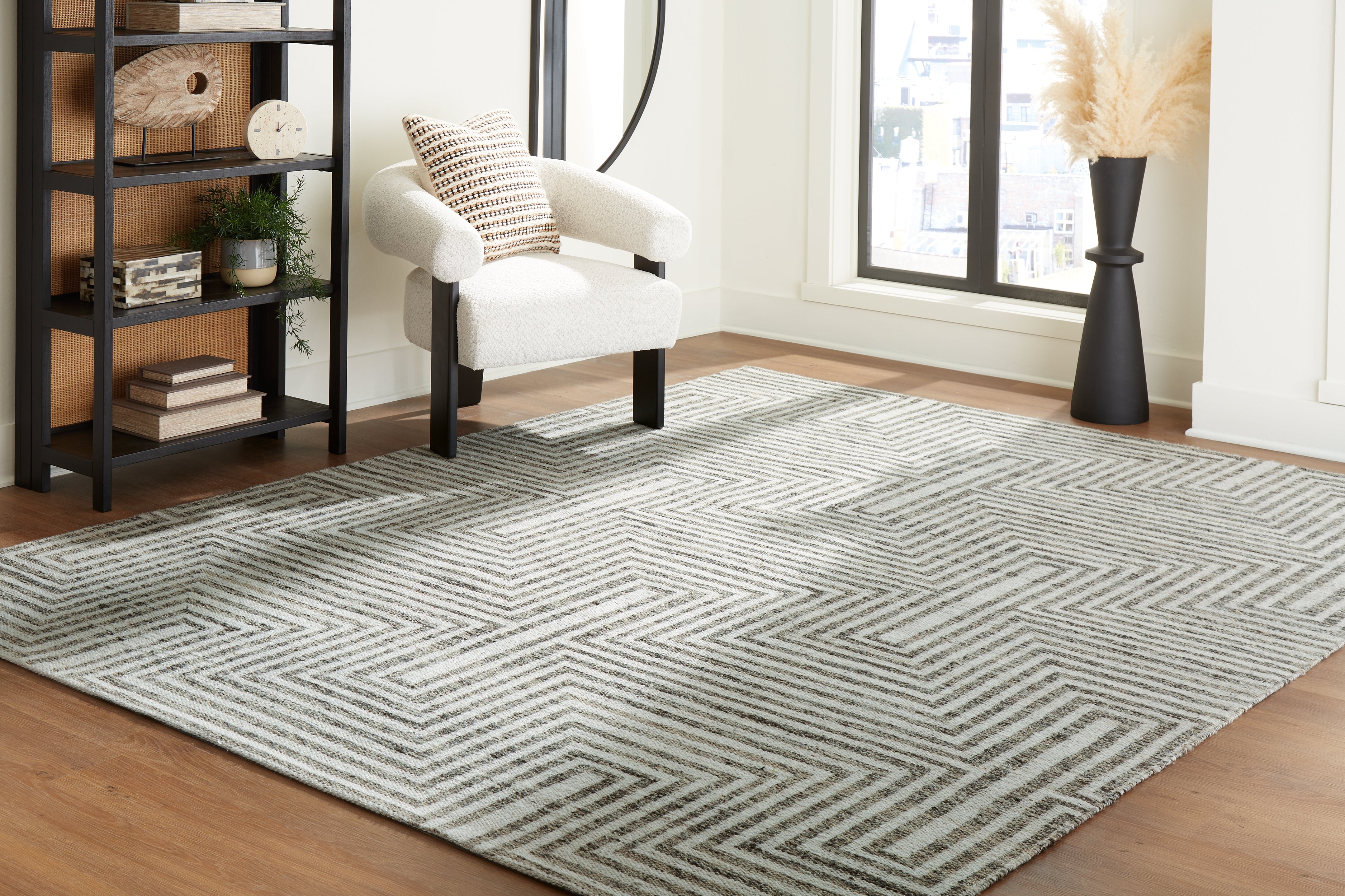 Leasing Furniture - Ashley Furniture - Jossen Rug - 5' x 7' Rug / Ivory/Gray - R406832