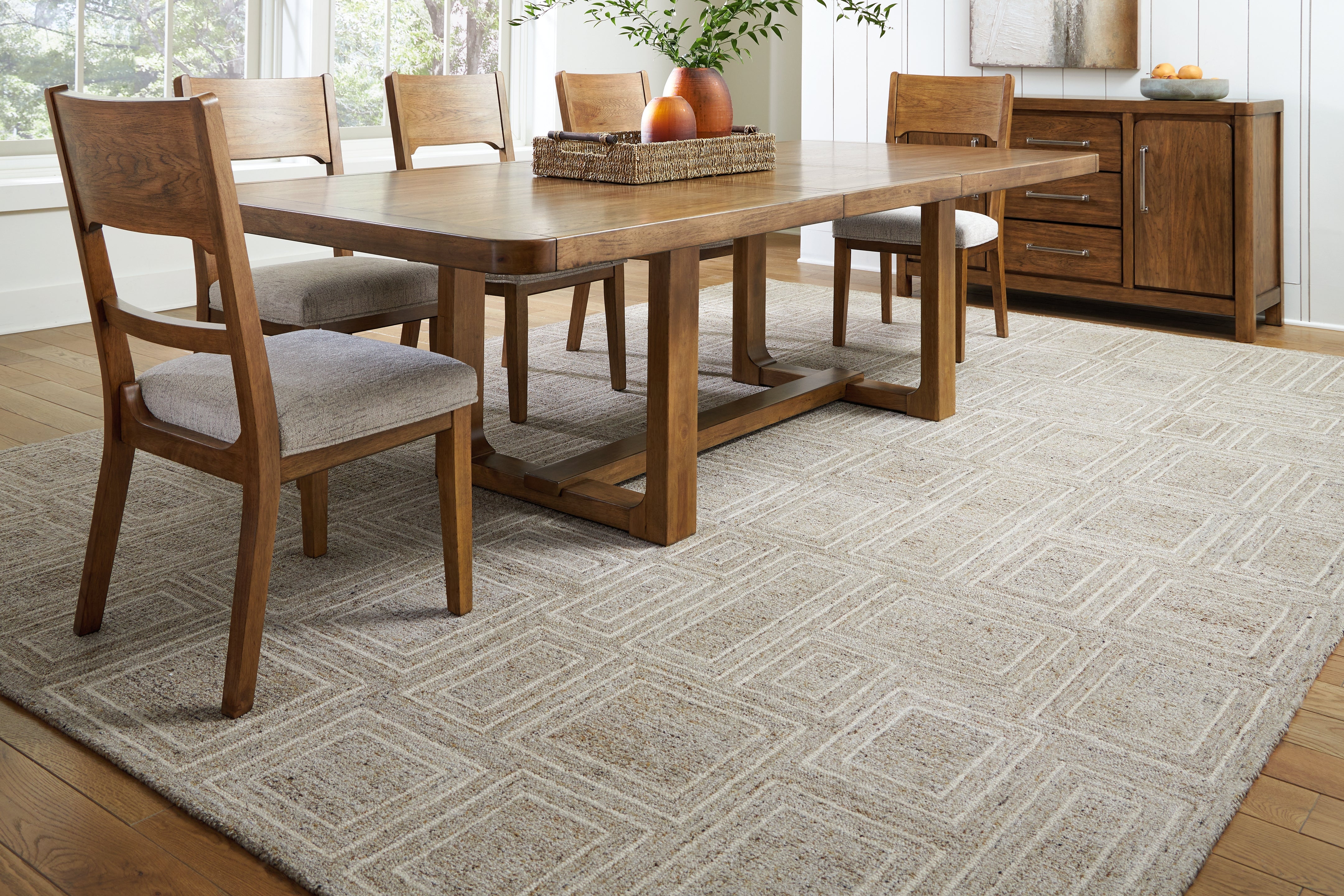 Leasing Furniture - Ashley Furniture - Brickburgh Rug - 10' x 14' Rug / Gray/Ivory/Honey - R406900