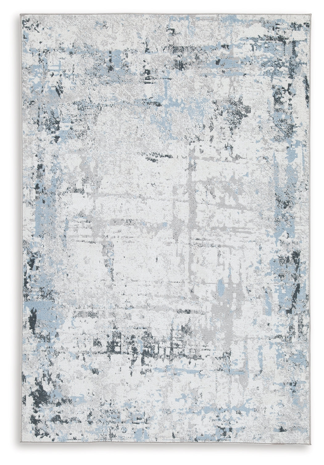 Leasing Furniture - Ashley Furniture - Emertonly Rug - 8' x 10' Washable Rug / Blue/White/Gray - R406981