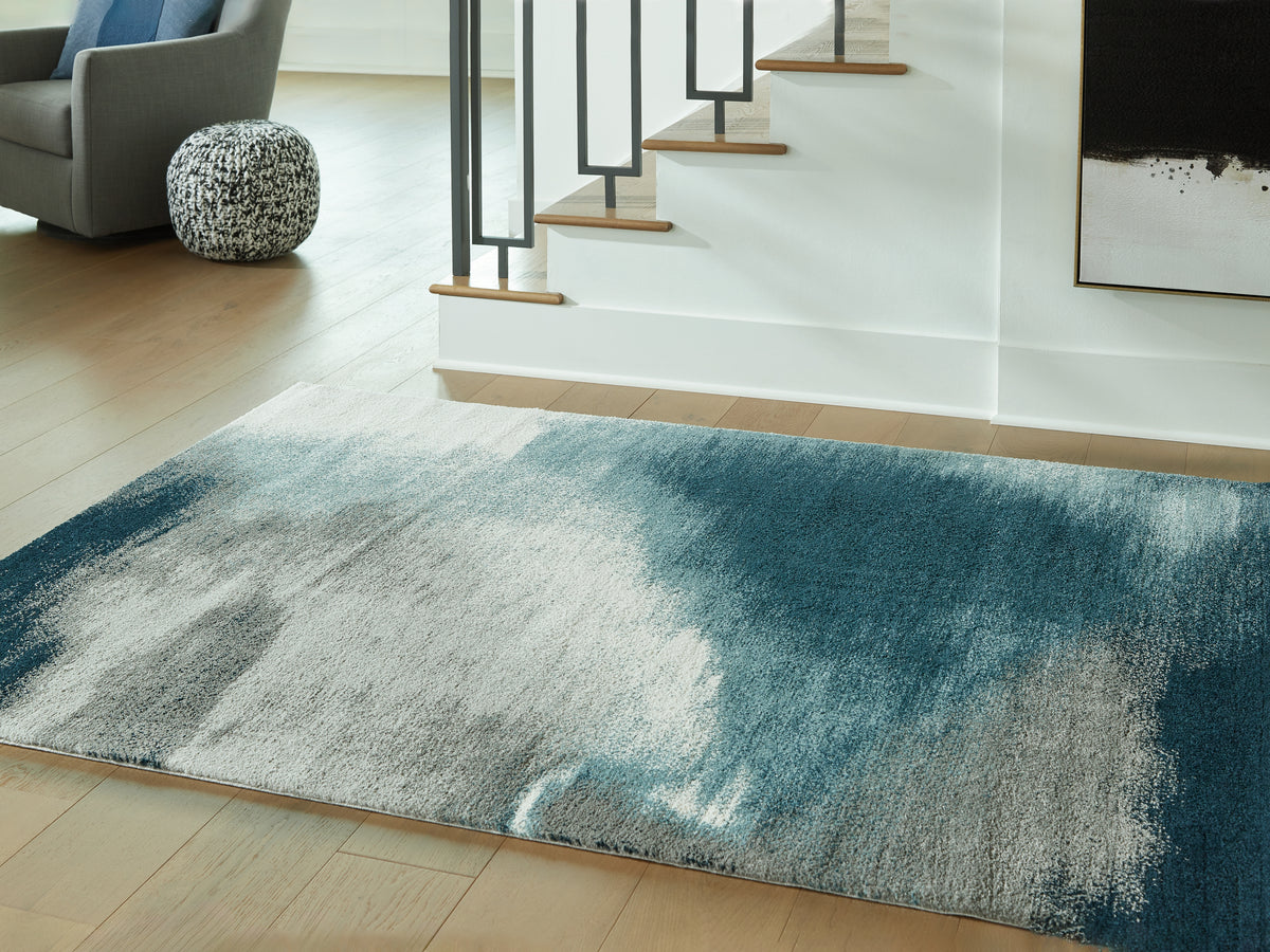 Leasing Furniture - Ashley Furniture - Brentward Rug - 8' x 10' Rug / Blue/Gray/Ivory - R407081