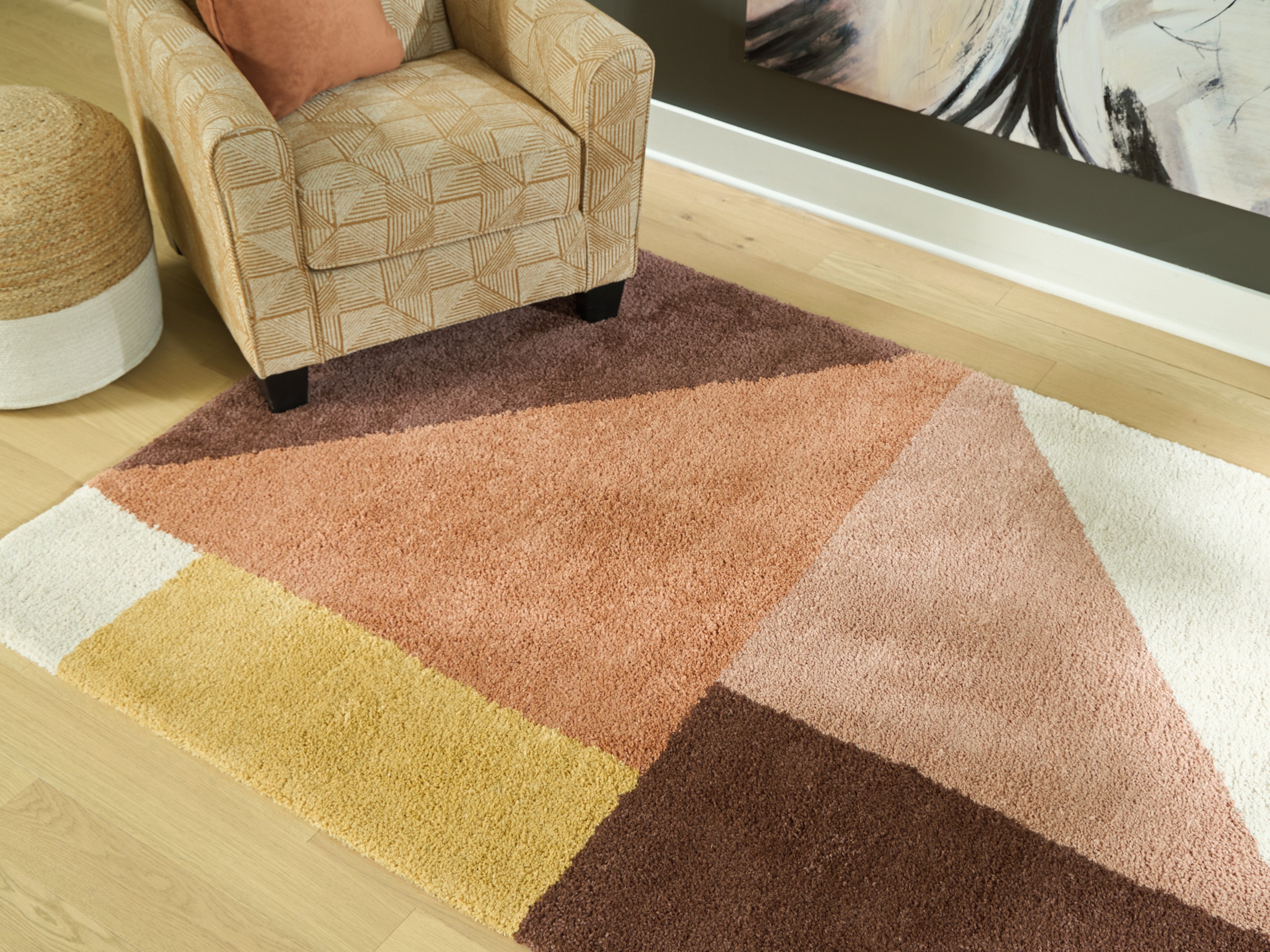 Leasing Furniture - Ashley Furniture - Gailmore Rug - 8' x 10' Rug / Cream/Pink/Ocher - R407171