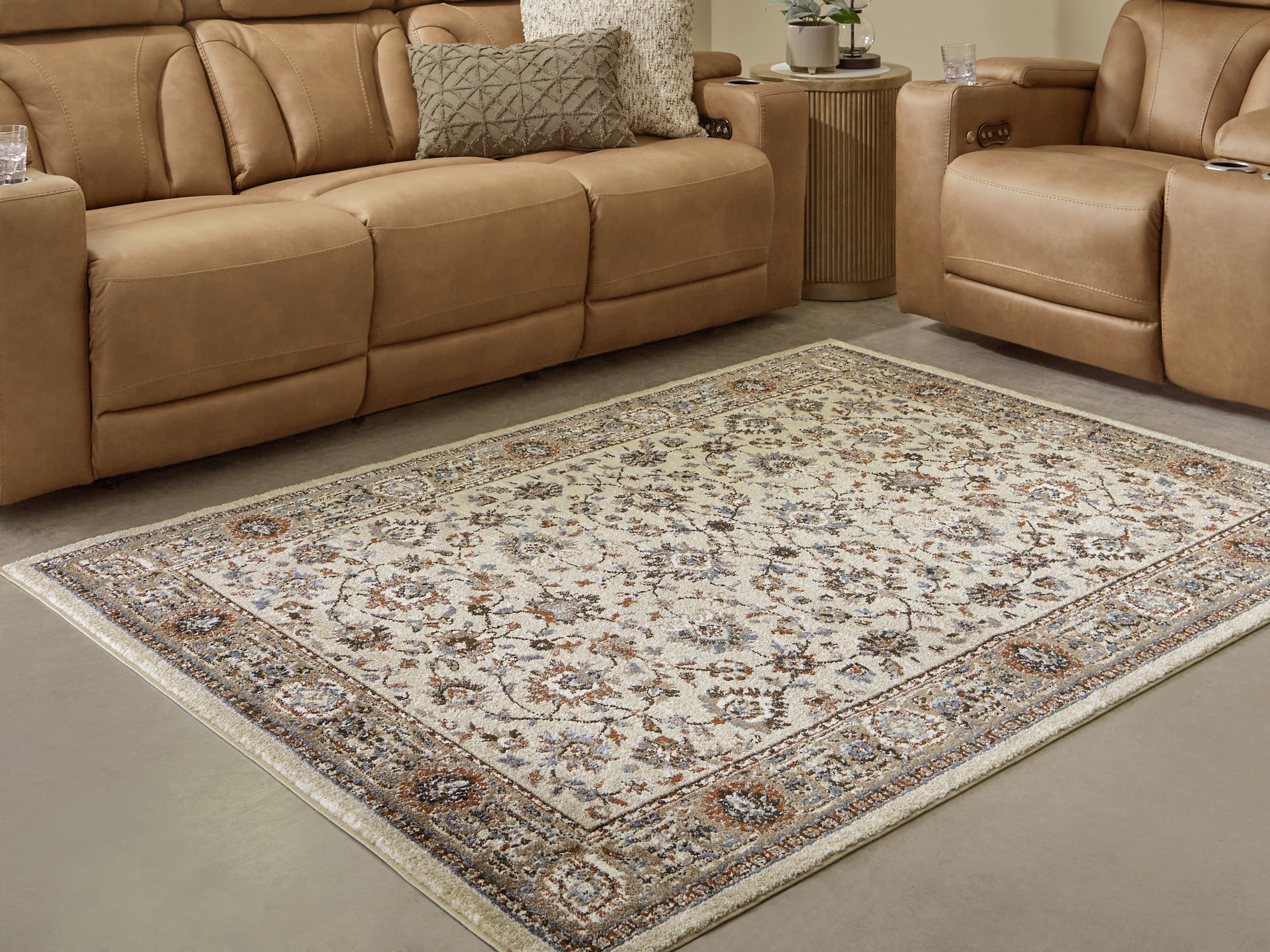 Leasing Furniture - Ashley Furniture - Beritham Rug - Large Rug / Blue/Brown/Beige - R407261