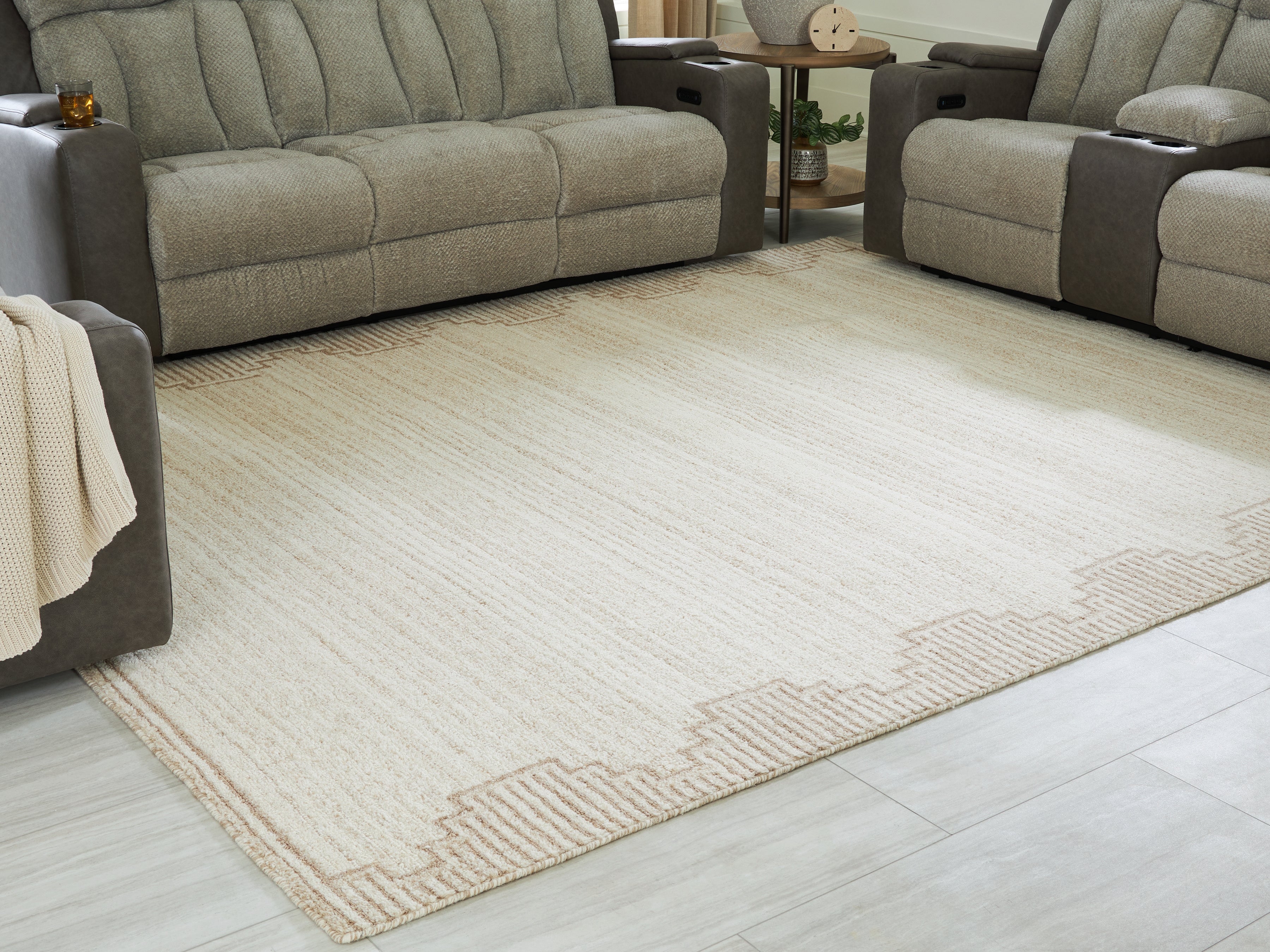 Leasing Furniture - Ashley Furniture - Emorymore Rug - Large Rug / Brown/Beige - R407301
