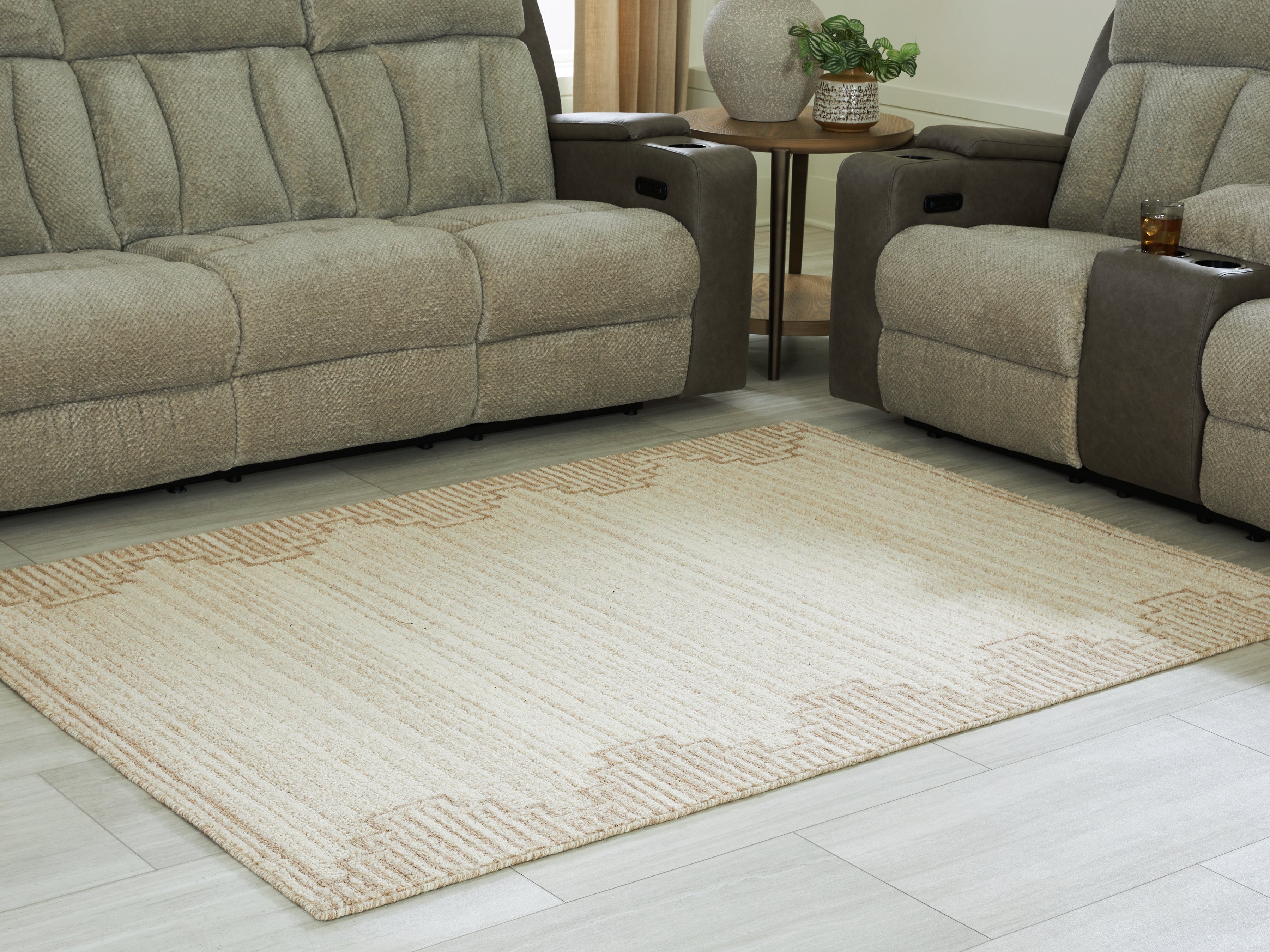 Leasing Furniture - Ashley Furniture - Emorymore Rug - Medium Rug / Brown/Beige - R407302