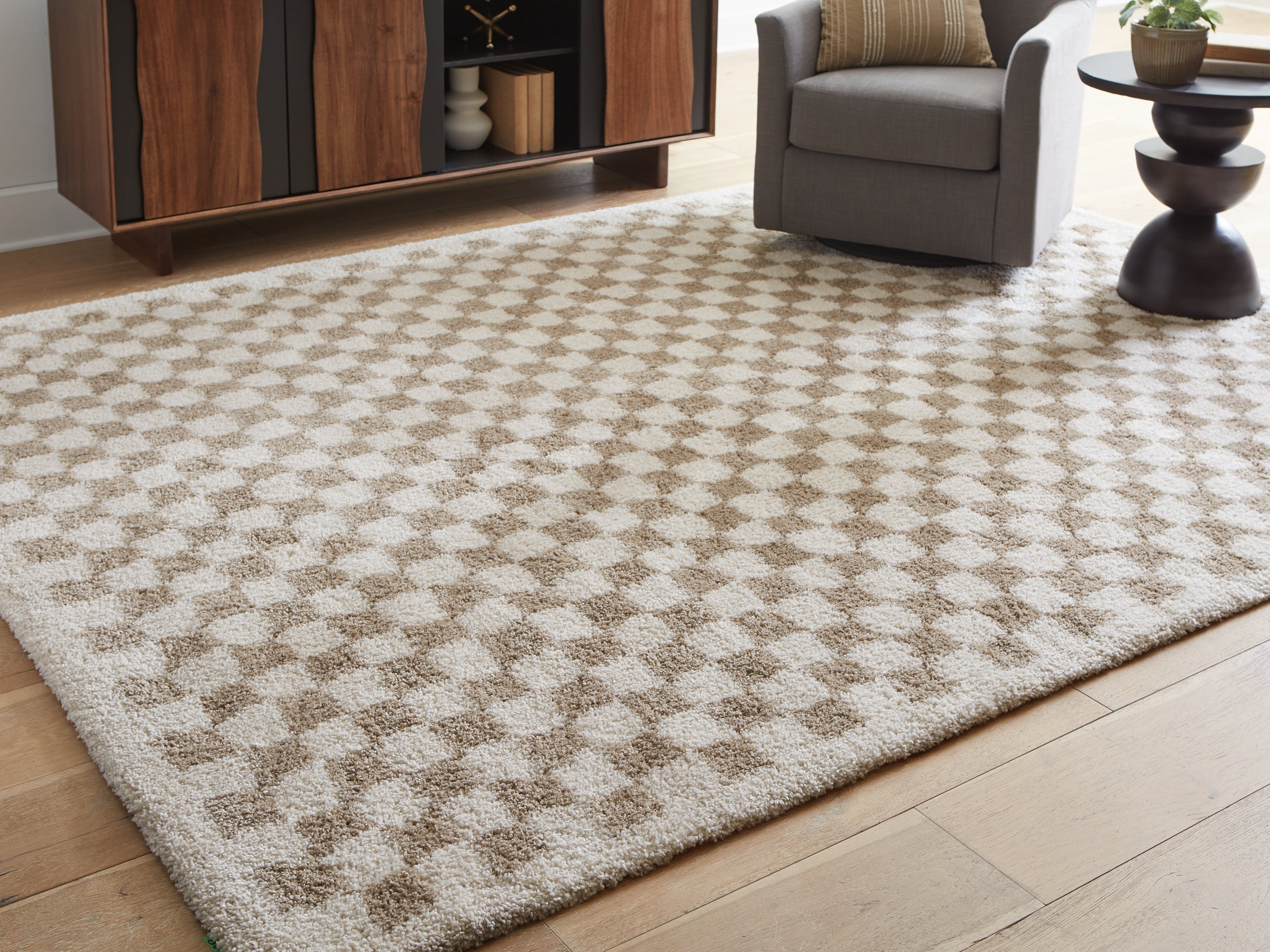 Leasing Furniture - Ashley Furniture - Karamen Rug - Large Rug / Taupe/Ivory - R407341