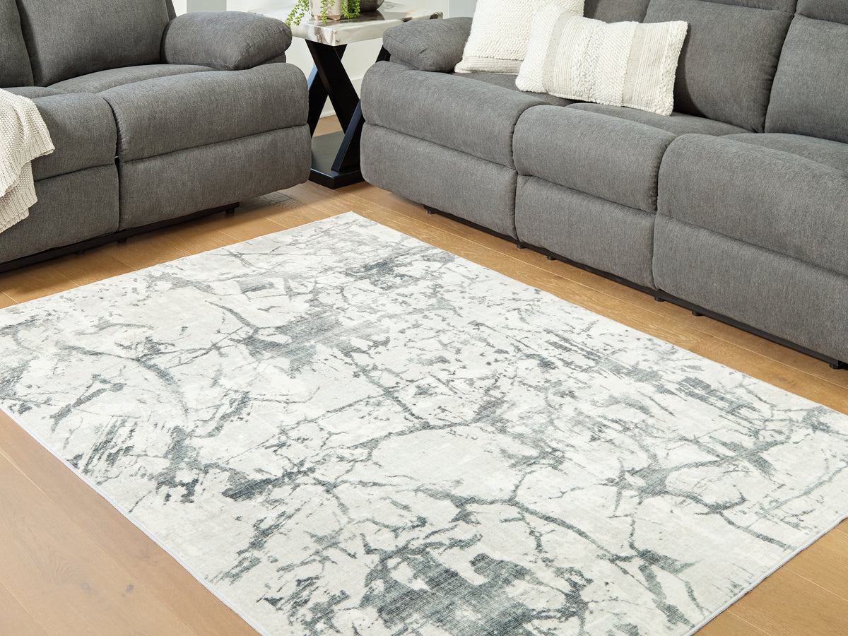 Leasing Furniture - Ashley Furniture - Tobinbury Rug - Washable 5' x 7' Area Rug / Gray - R407422