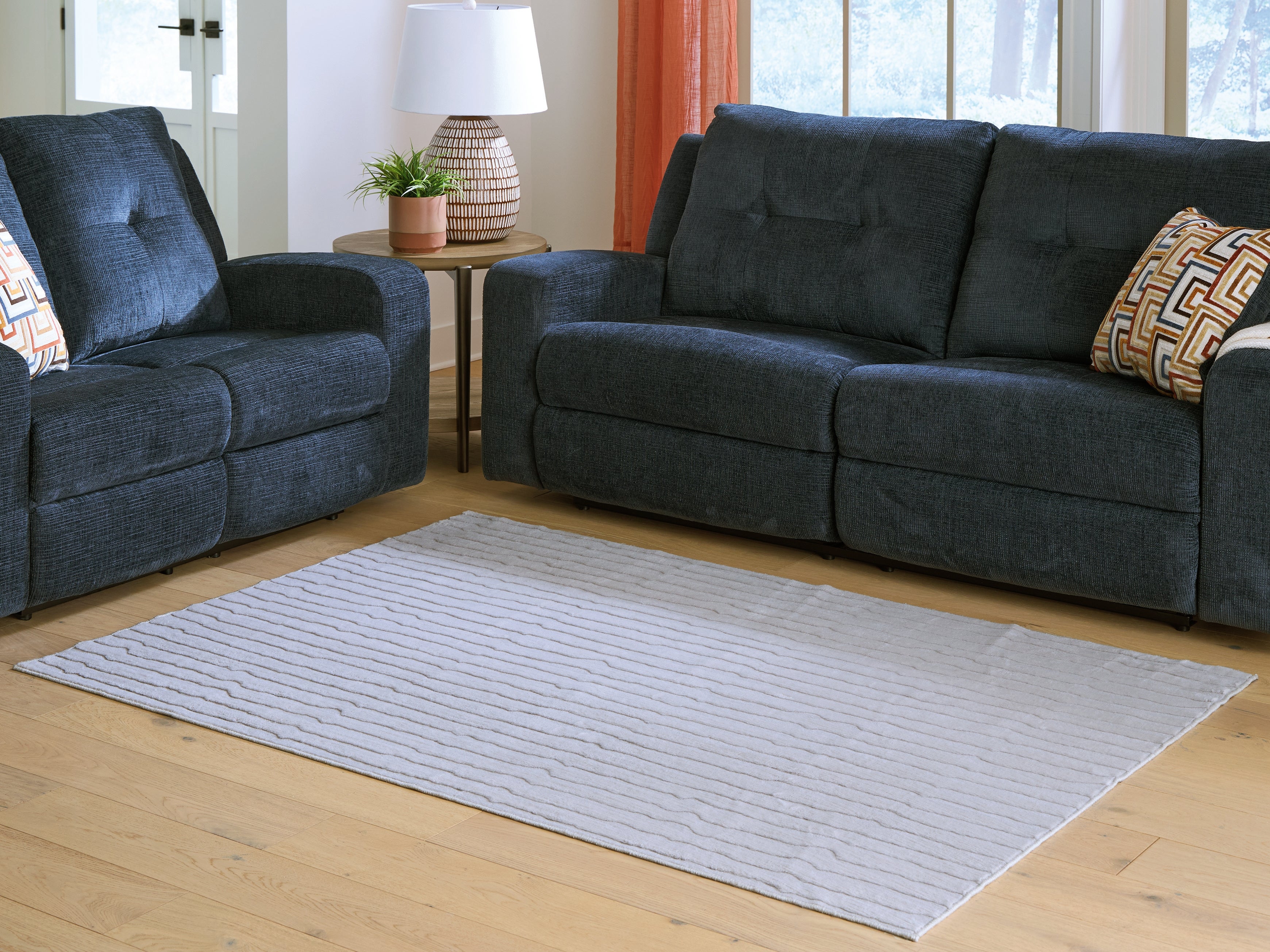 Leasing Furniture - Ashley Furniture - Worthley Rug - Washable 5' x 7' Area Rug / Gray - R407452
