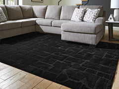 Leasing Furniture - Ashley Furniture - Gibbswell Rug - Washable 8' x 10' Area Rug / Black - R407461