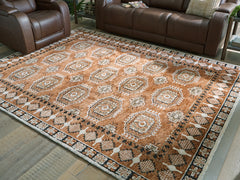 Leasing Furniture - Ashley Furniture - Qaabiz Rug - 7'8" x 10' Area Rug / Sienna/Ivory/Black - R407521