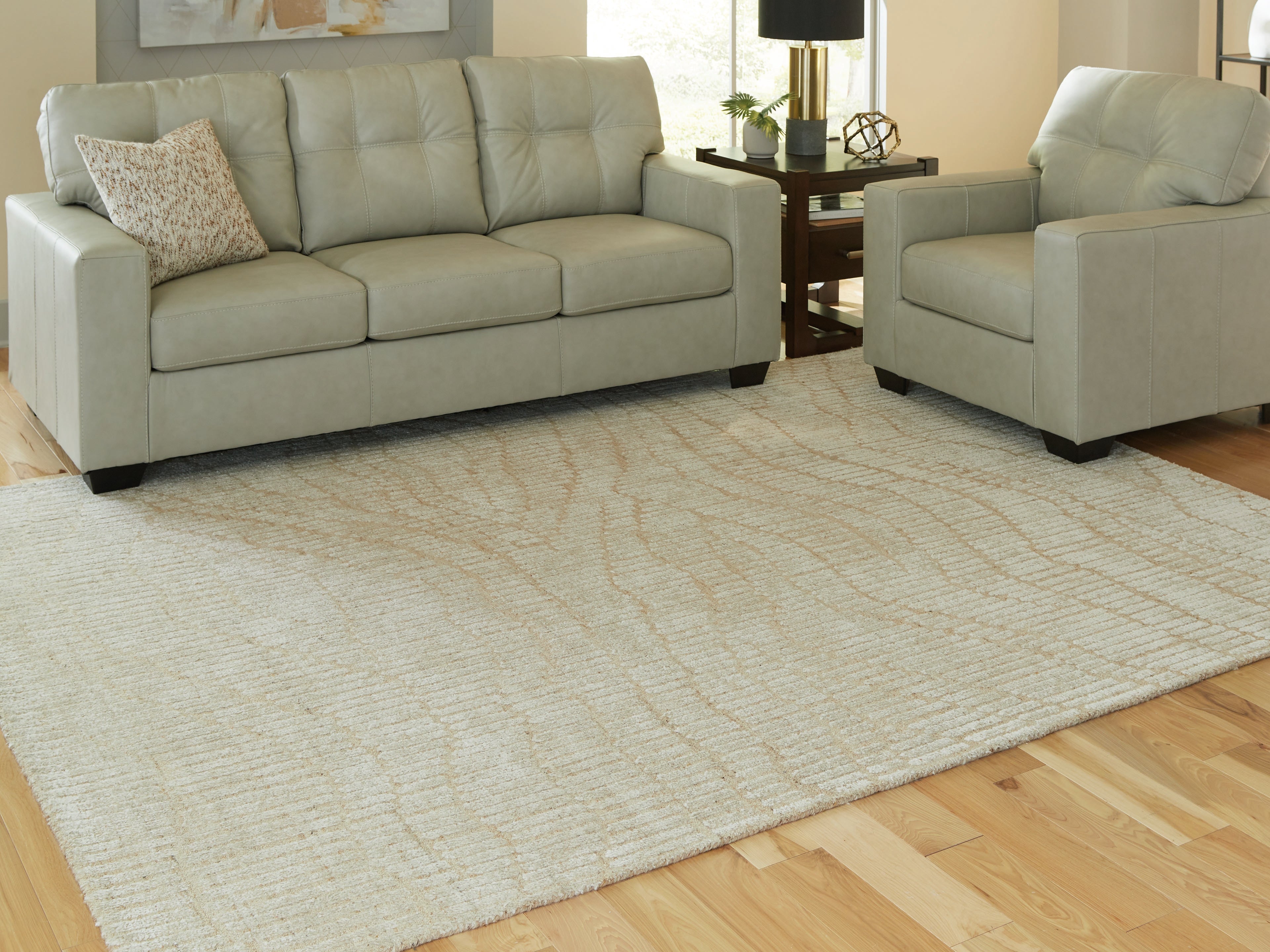 Leasing Furniture - Ashley Furniture - Jaseena Rug - 7'8" x 10' Area Rug / Beige/Tan - R407721