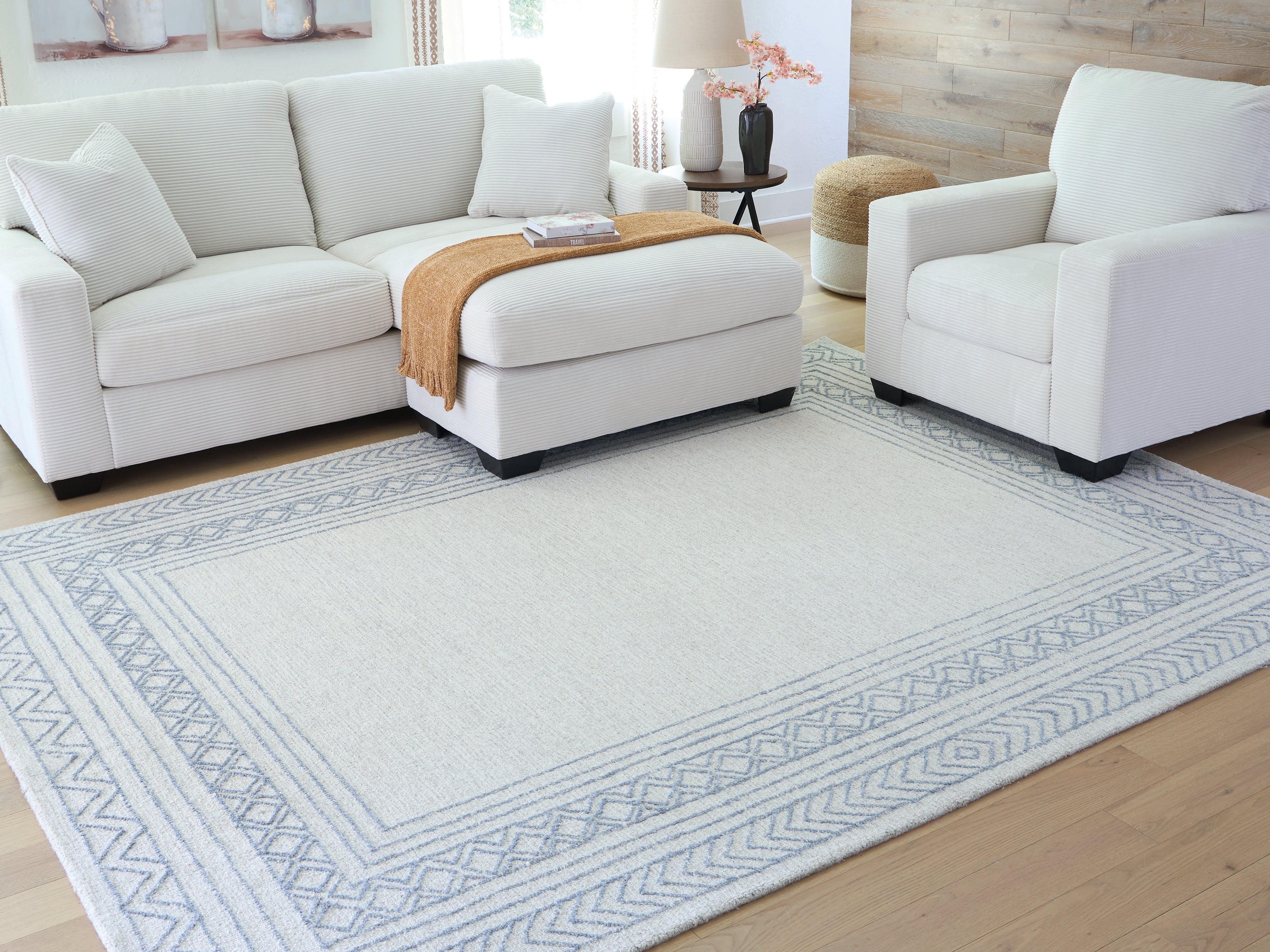 Leasing Furniture - Ashley Furniture - Azelhurst Rug - 7'8" x 10' Area Rug / Blue/Ivory/Gray - R407851