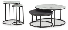 Leasing Furniture - Ashley Furniture - Jusmour Table (Set of 4) - Occasional Nesting TBL (4/CN) / Black/White - T161-14