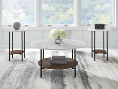 Leasing Furniture - Ashley Furniture - Wrenwich Table (Set of 3) - Occasional Table Set (3/CN) / Brown/Black/White - T167-13