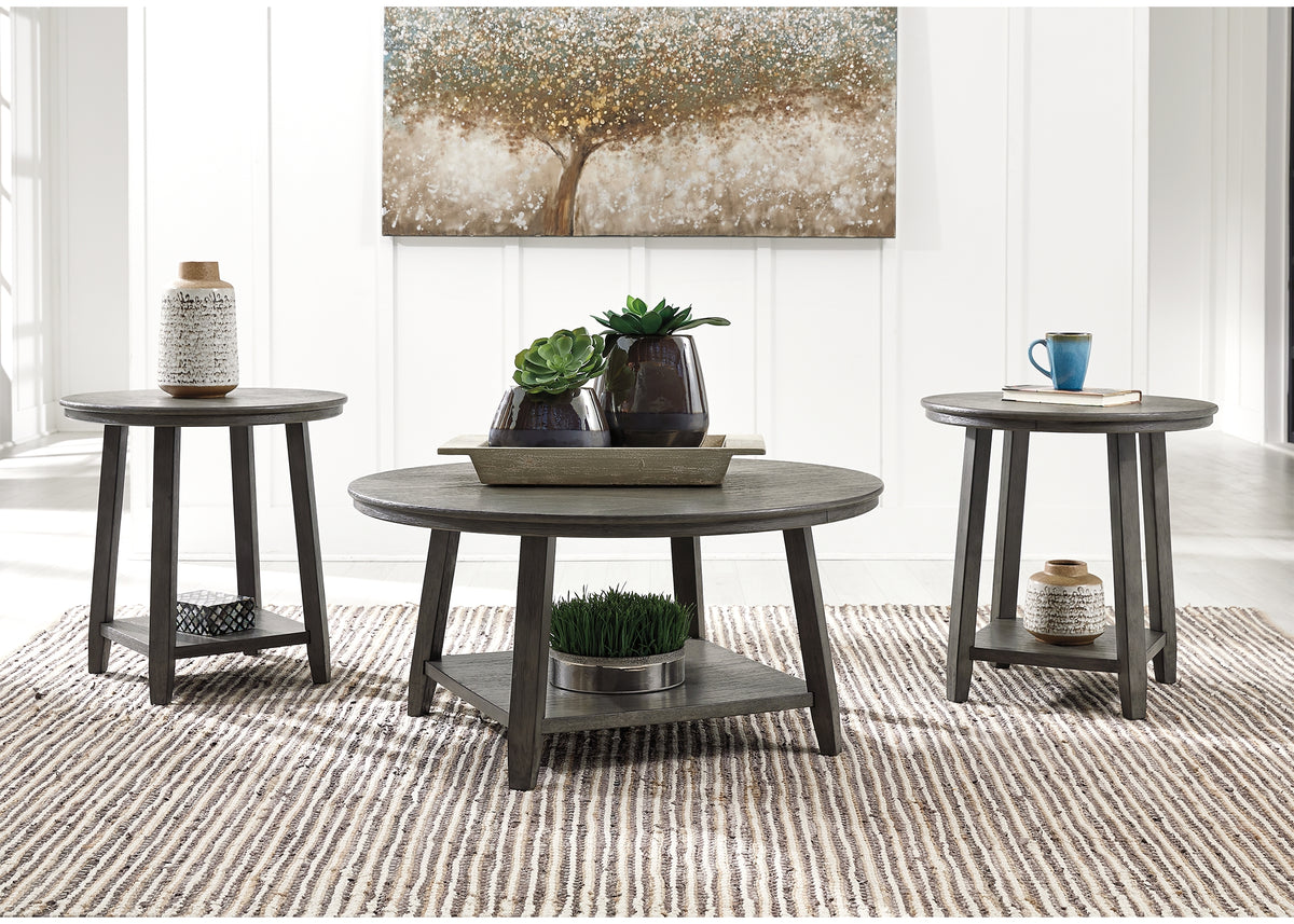 Leasing Furniture - Ashley Furniture - Caitbrook Table (Set of 3) - Occasional Table Set (3/CN) / Gray - T188-13
