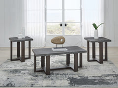 Leasing Furniture - Ashley Furniture - Dynnford Table (Set of 3) - Occasional Table Set (3/CN) / Gray/Brown - T216-13