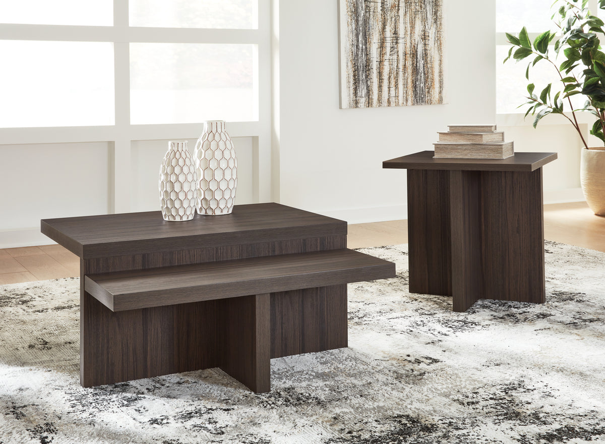 Leasing Furniture - Ashley Furniture - Zendex Table (Set of 2) - Occasional Table Set (Set of 2) / Brown - T304-12