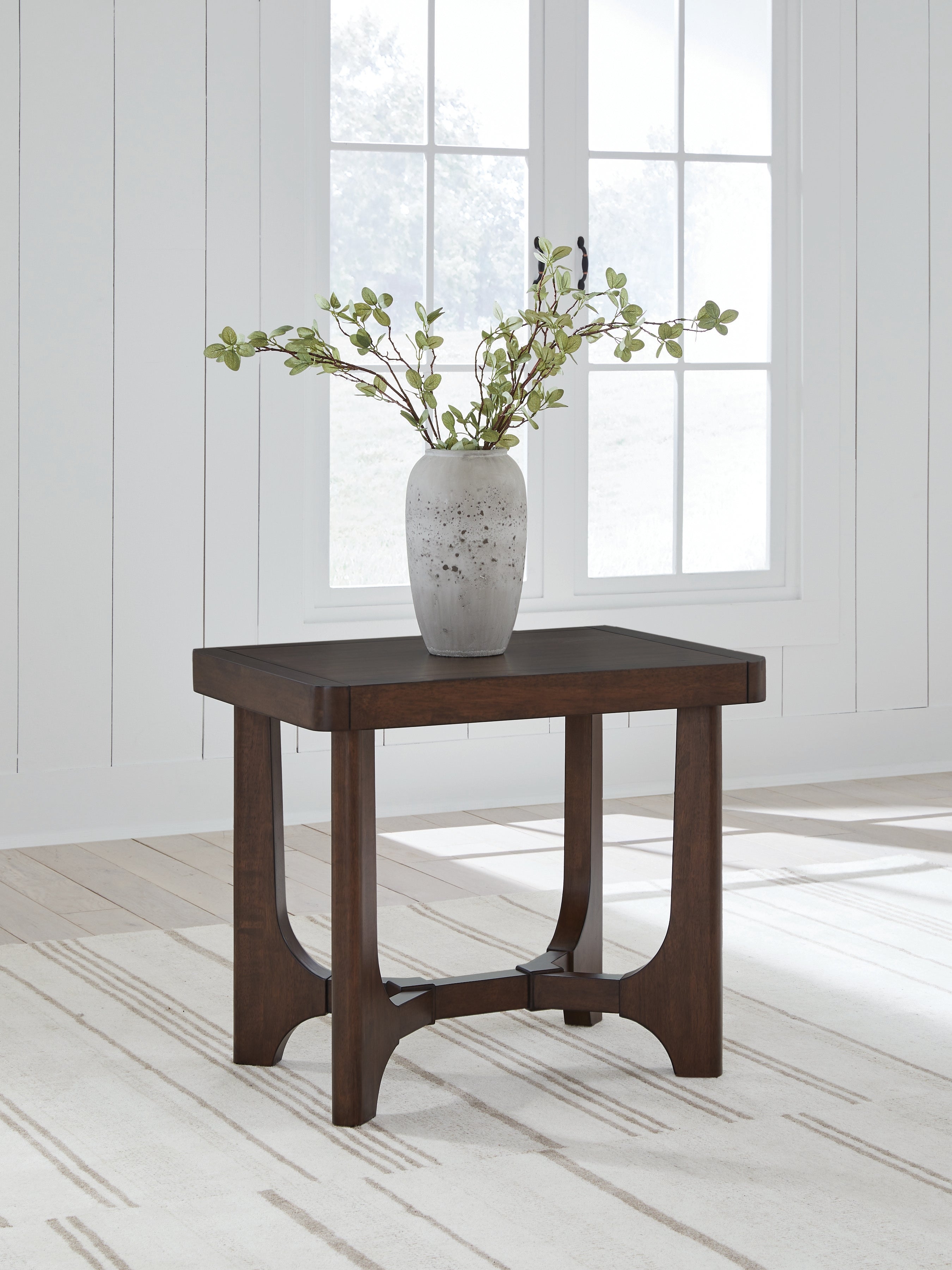 Leasing Furniture - Ashley Furniture - Korestone End Table - Rectangular End Table / Dark Brown - T438-3