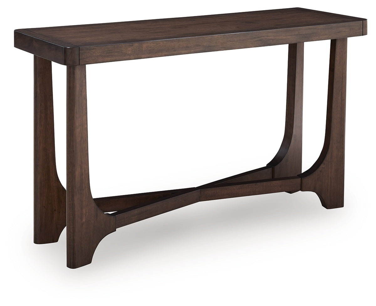 Leasing Furniture - Ashley Furniture - Korestone Sofa Table - Sofa Table / Dark Brown - T438-4