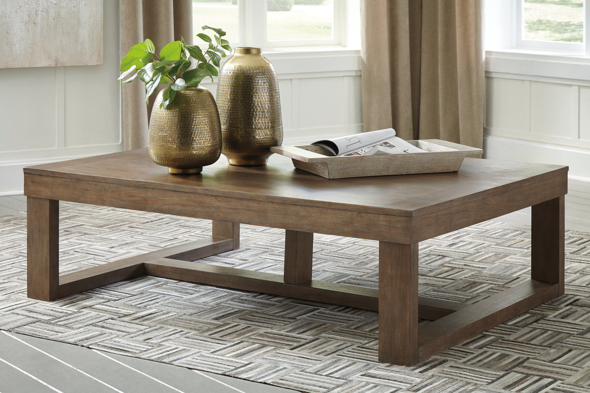 Leasing Furniture - Ashley Furniture - Cariton Coffee Table - Rectangular Cocktail Table / Gray - T471-1
