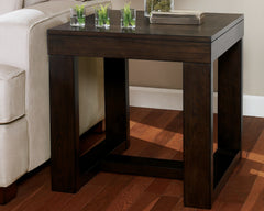 Leasing Furniture - Ashley Furniture - Watson End Table - Square End Table / Dark Brown - T481-2