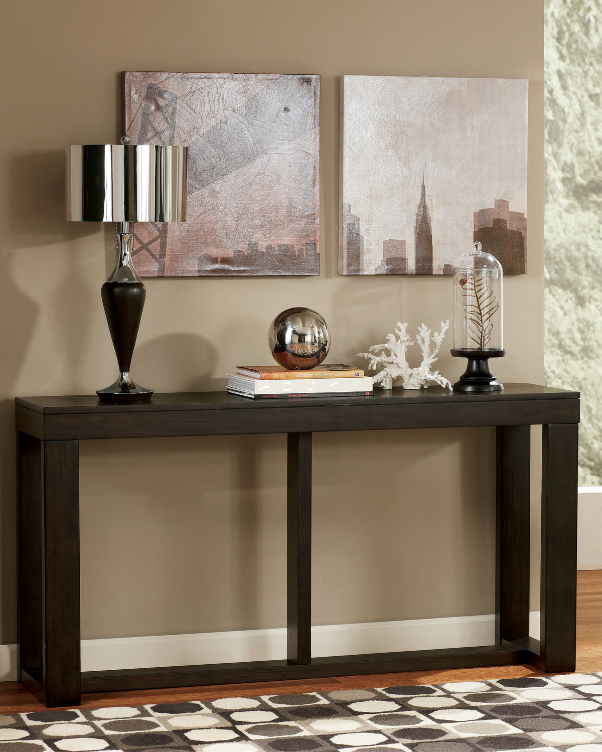Leasing Furniture - Ashley Furniture - Watson Sofa/Console Table - Sofa Table / Dark Brown - T481-4