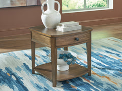 Leasing Furniture - Ashley Furniture - Burkbyer End Table - Rectangular End Table / Brown - T513-3