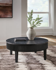Leasing Furniture - Ashley Furniture - Marstream Coffee Table - Round Cocktail Table / Black - T551-8