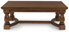 Leasing Furniture - Ashley Furniture - Sturlayne Coffee Table - Rectangular Cocktail Table / Brown - T609-1