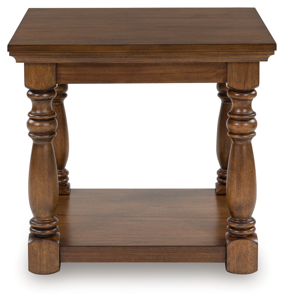 Leasing Furniture - Ashley Furniture - Sturlayne End Table - Rectangular End Table / Brown - T609-3