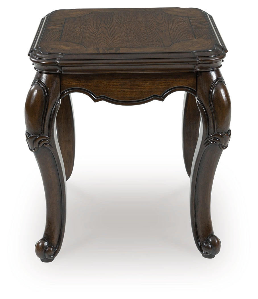 Leasing Furniture - Ashley Furniture - Maylee End Table - Rectangular End Table / Dark Brown - T617-3