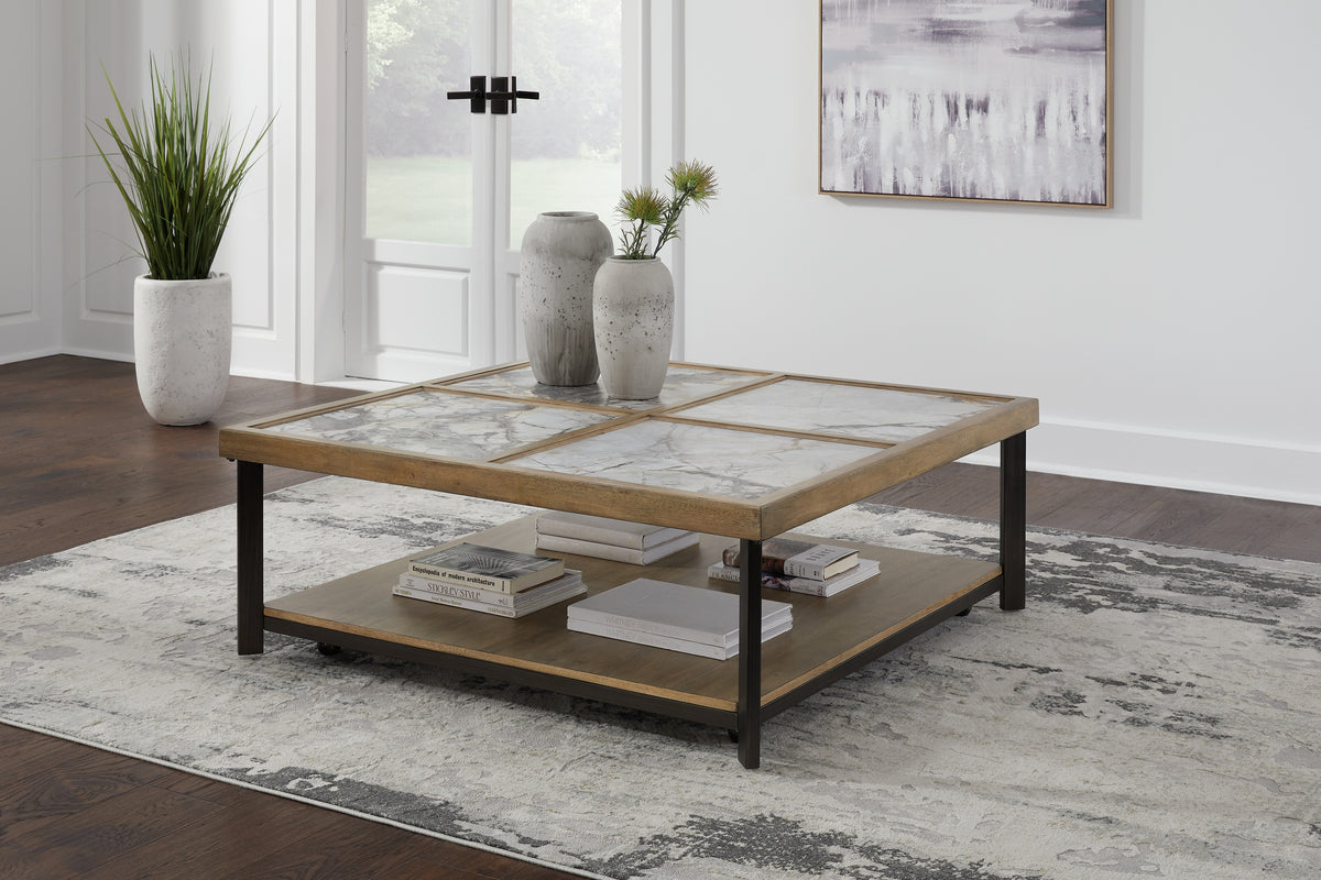 Leasing Furniture - Ashley Furniture - Montia Coffee Table - Square Cocktail Table / Multi - T632-8
