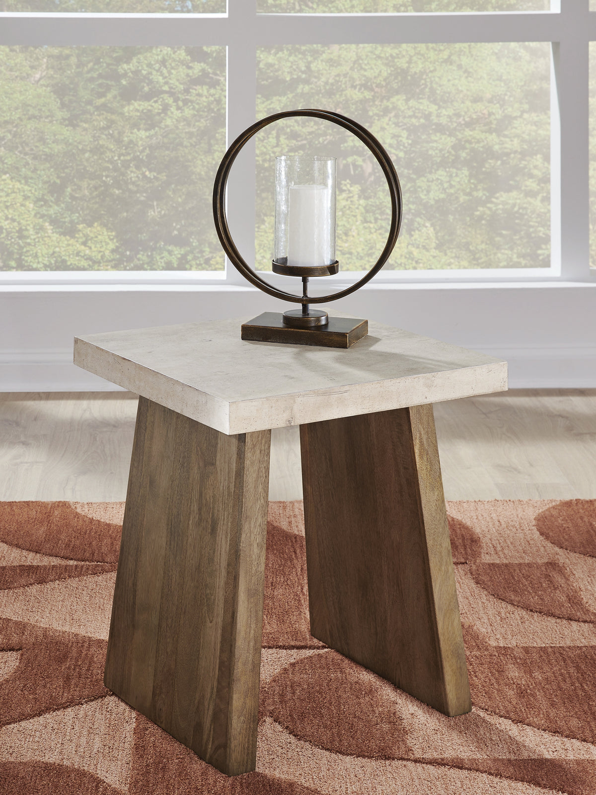 Leasing Furniture - Ashley Furniture - Brendalhouse End Table - Square End Table / Light Brown - T642-2