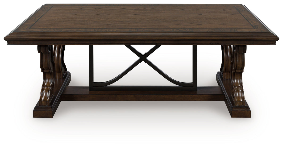 Leasing Furniture - Ashley Furniture - Maylee Coffee Table - Rectangular Cocktail Table / Dark Brown - T647-1