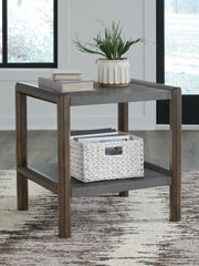 Leasing Furniture - Ashley Furniture - Kallenny End Table - Rectangular End Table / Brown/Gray - T669-3