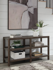 Leasing Furniture - Ashley Furniture - Kallenny Sofa Table - Sofa Table / Brown/Gray - T669-4