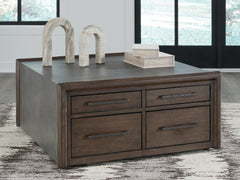 Leasing Furniture - Ashley Furniture - Kallenny Coffee Table - Square Cocktail Table / Brown/Gray - T669-8